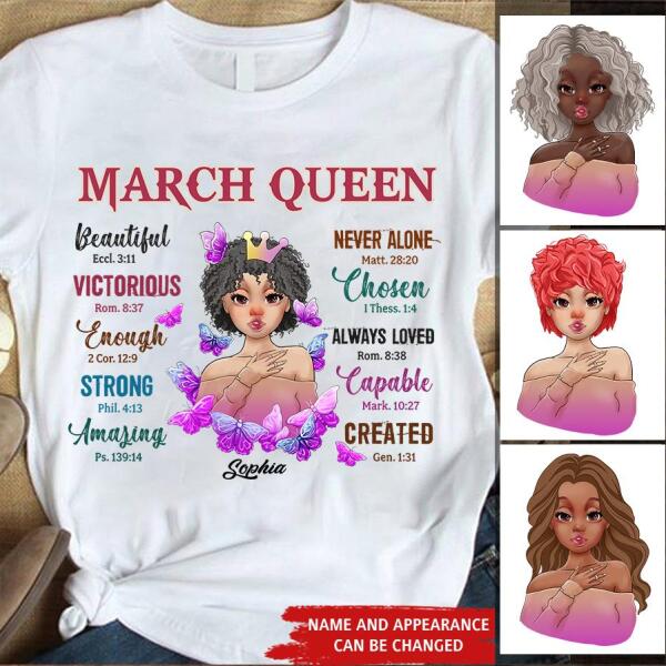March Birthday Shirt, Custom Birthday Shirt, Queens Born In March, March Birthday Gifts, March shirts for Woman