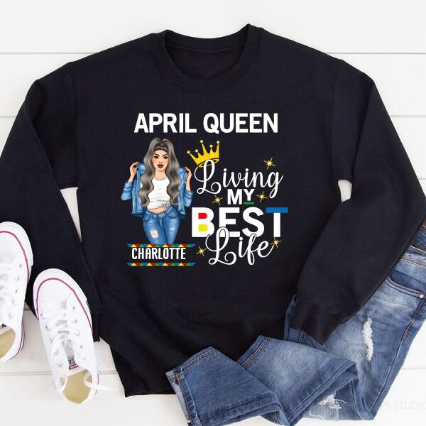 April Birthday Shirt, Custom Birthday Shirt, Queens Born In April, April Birthday Gifts, April shirts for Woman