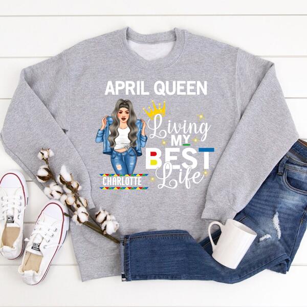 April Birthday Shirt, Custom Birthday Shirt, Queens Born In April, April Birthday Gifts, April shirts for Woman