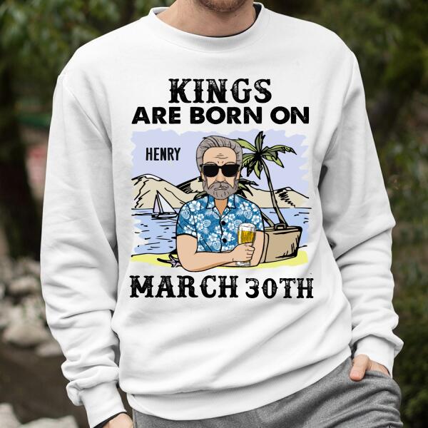 Personalized Birthday T Shirt, kings are born in march t shirt, personalized birthday gifts for him, march man t shirts, birthday gifts for men, march birthday shirts for men