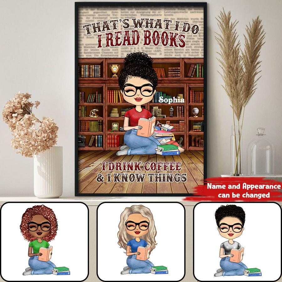 A Girl Who Loves Books Reading - Reading Gift - Personalized Custom Poster
