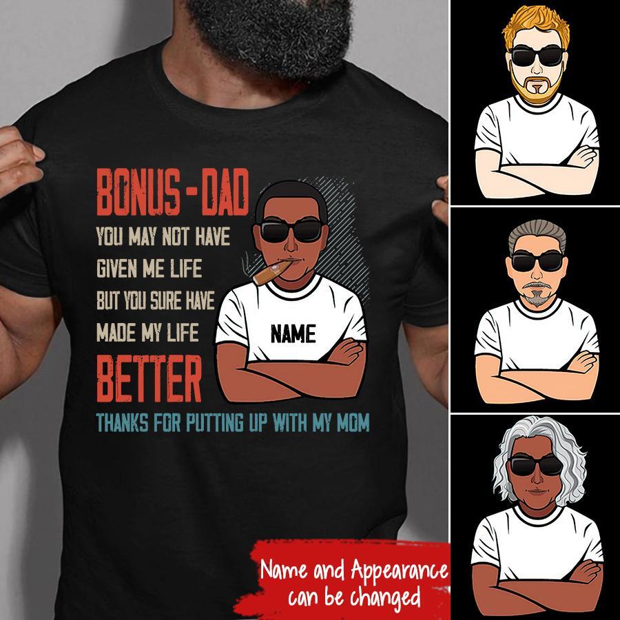 Personalized Fathers Day Shirts, Father‘s Day T Shirts, Father’s Day Gift Ideas From Son, Bonus Dad Shirt, Fathers Day Shirts For Dad, Bonus Dad Gifts For Father‘s Day, Father Day Gift