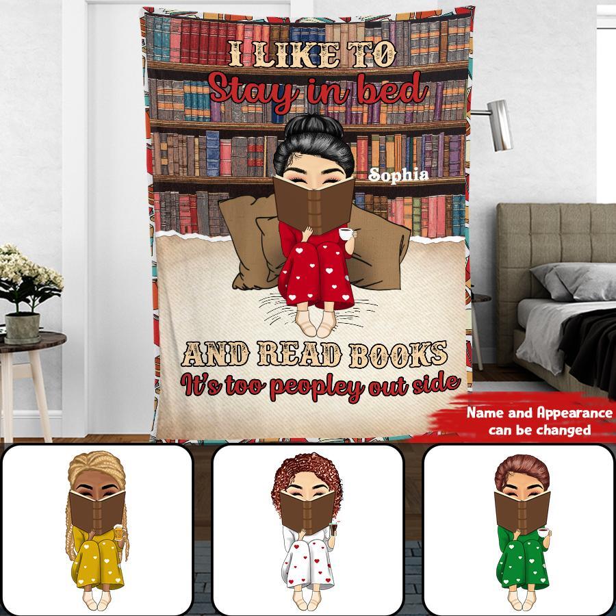 A Girl Who Loves Books Reading - Reading Gift - Personalized Custom Blanket