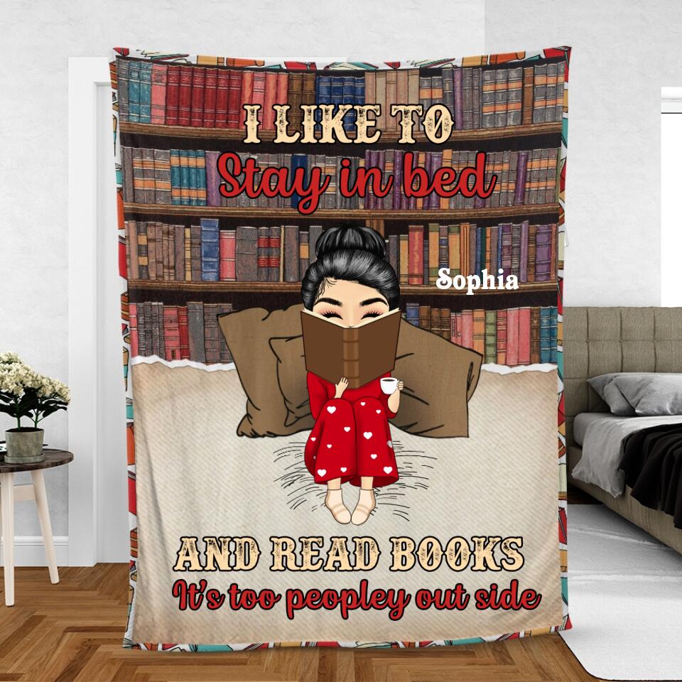A Girl Who Loves Books Reading - Reading Gift - Personalized Custom Blanket
