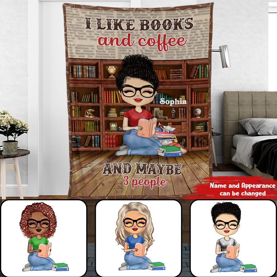 A Girl Who Loves Books Reading - Reading Gift - Personalized Custom Blanket