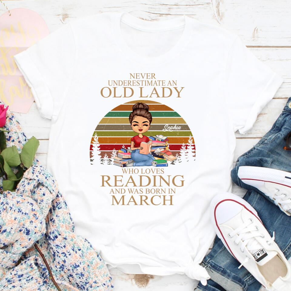 March Birthday Shirt, Custom Birthday Shirt, Queens Born In March, March Birthday Gifts, March shirts for Woman, Book Lover Shirt, Reading Gifts Cotton Shirt, Just A Girl Who Loves Books