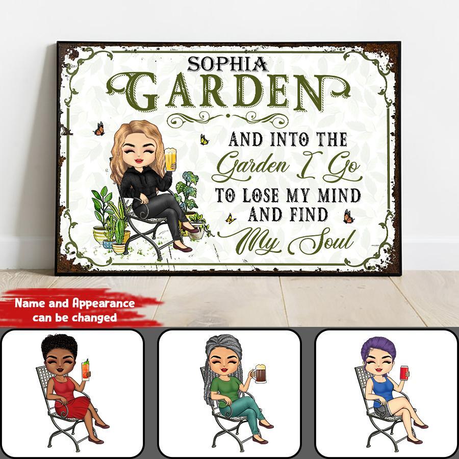 And Into The Garden I Go Gardening - Garden Sign - Personalized Custom Poster