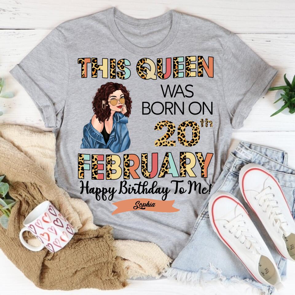 Custom February Birthday Shirt For Woman, Queens Are Born In February Gifts, Melanin Afro Woman Shirt, Black Girl Tee, Afro Queen Gift