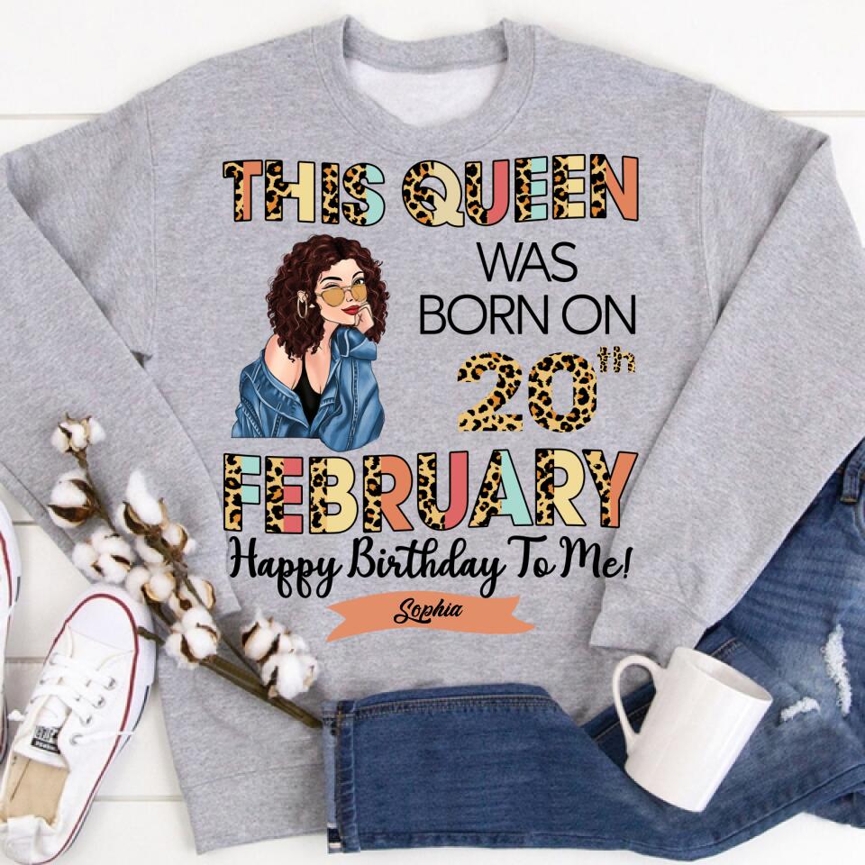 Custom February Birthday Shirt For Woman, Queens Are Born In February Gifts, Melanin Afro Woman Shirt, Black Girl Tee, Afro Queen Gift
