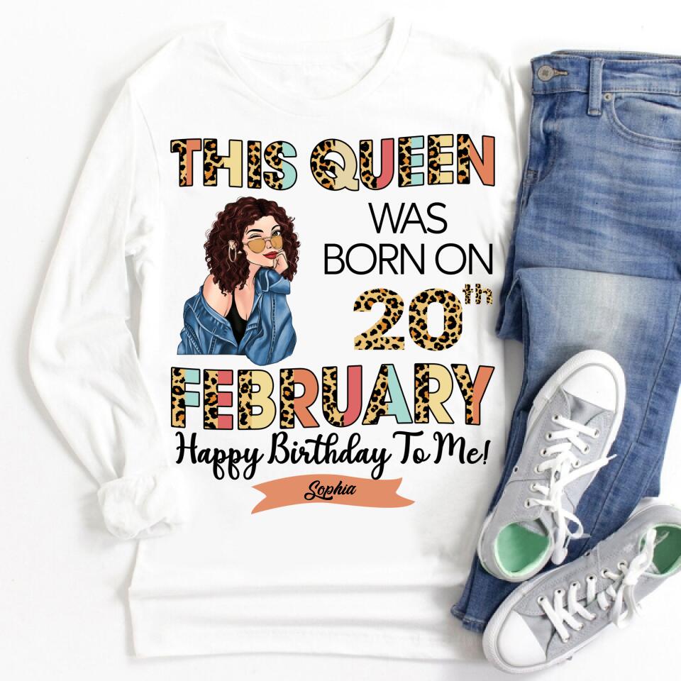 Custom February Birthday Shirt For Woman, Queens Are Born In February Gifts, Melanin Afro Woman Shirt, Black Girl Tee, Afro Queen Gift