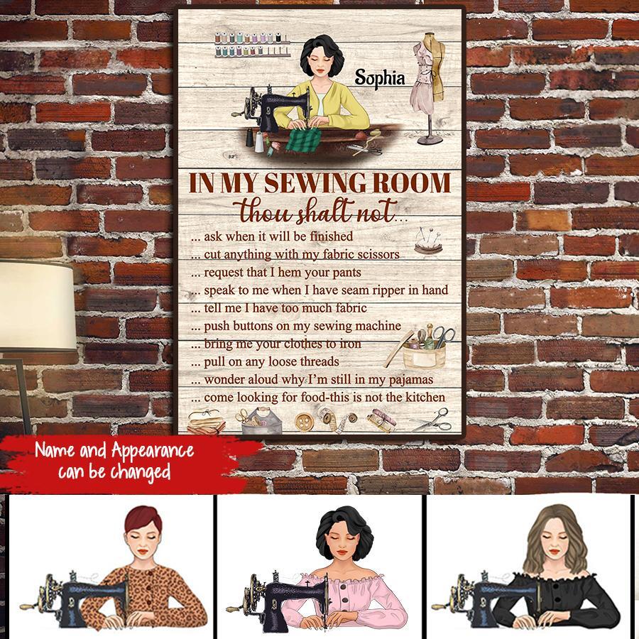 Welcome To My Woman Cave Sewing Room Personalized Poster