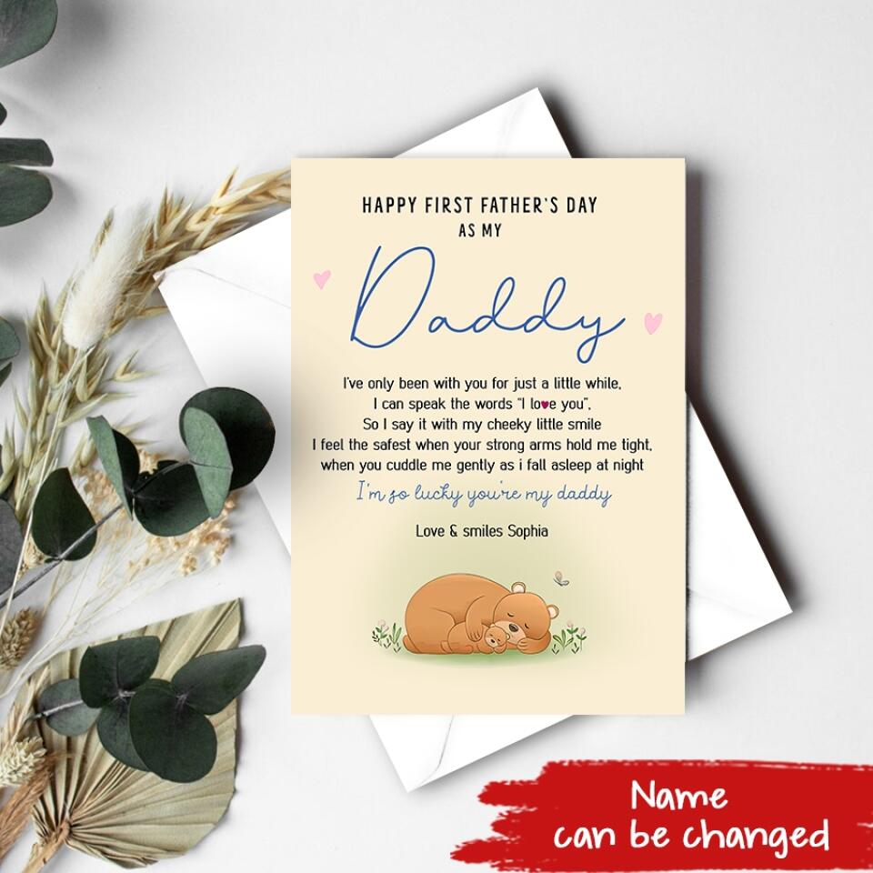 Personalised Fathers Day Card - Father&#39;s Day Gift Cards - Fathers Day Greetings - Dad Cards - Happy Fathers Day Card - First Fathers Day Card - Bear Cards - Father Day Gift