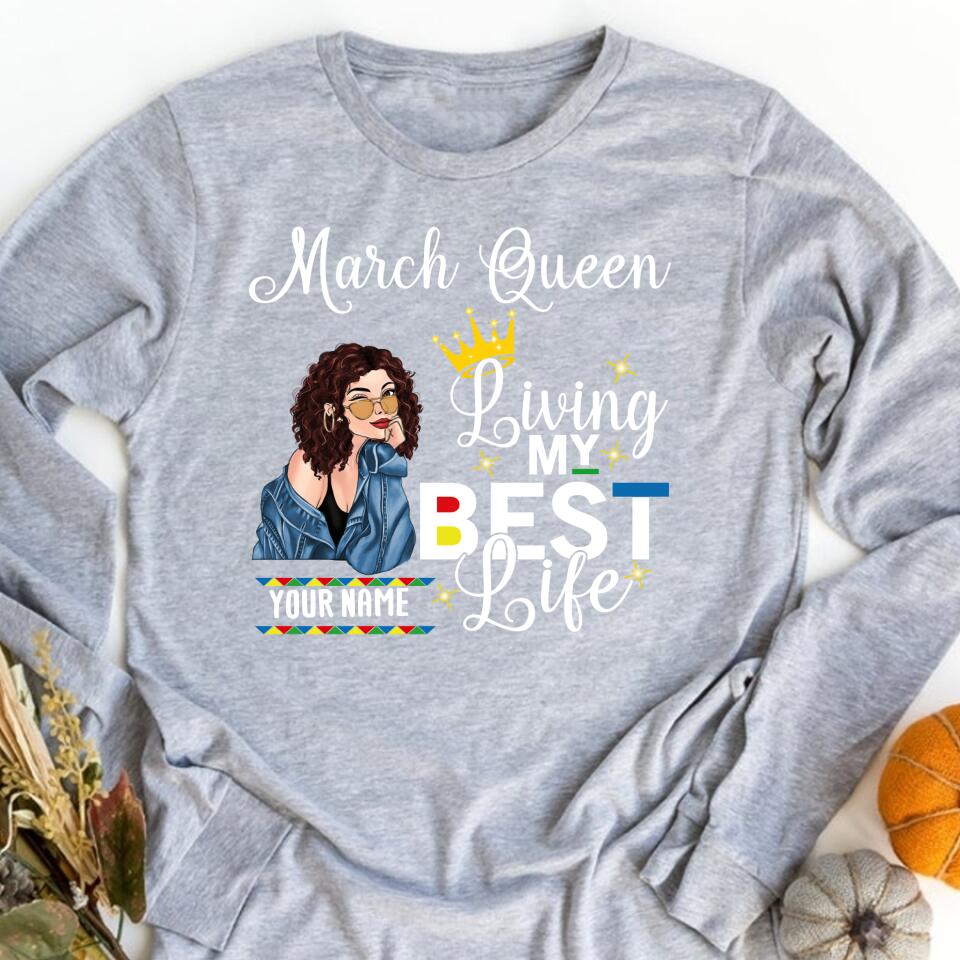 March Birthday Shirt, Custom Birthday Shirt, Queens Born In March, March Birthday Gifts, March shirts for Woman