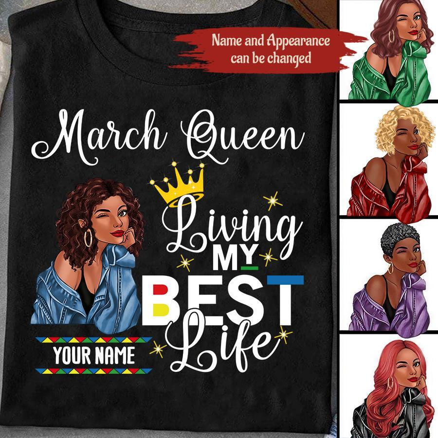 March Birthday Shirt, Custom Birthday Shirt, Queens Born In March, March Birthday Gifts, March shirts for Woman