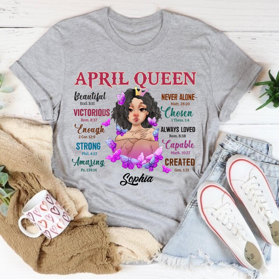 April Birthday Shirt, Custom Birthday Shirt, Queens Born In April, April Birthday Gifts, April shirts for Woman