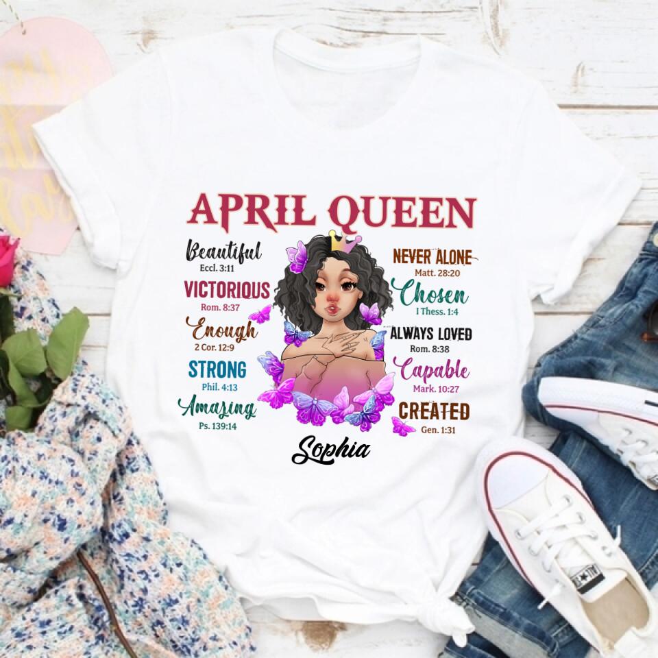 April Birthday Shirt, Custom Birthday Shirt, Queens Born In April, April Birthday Gifts, April shirts for Woman