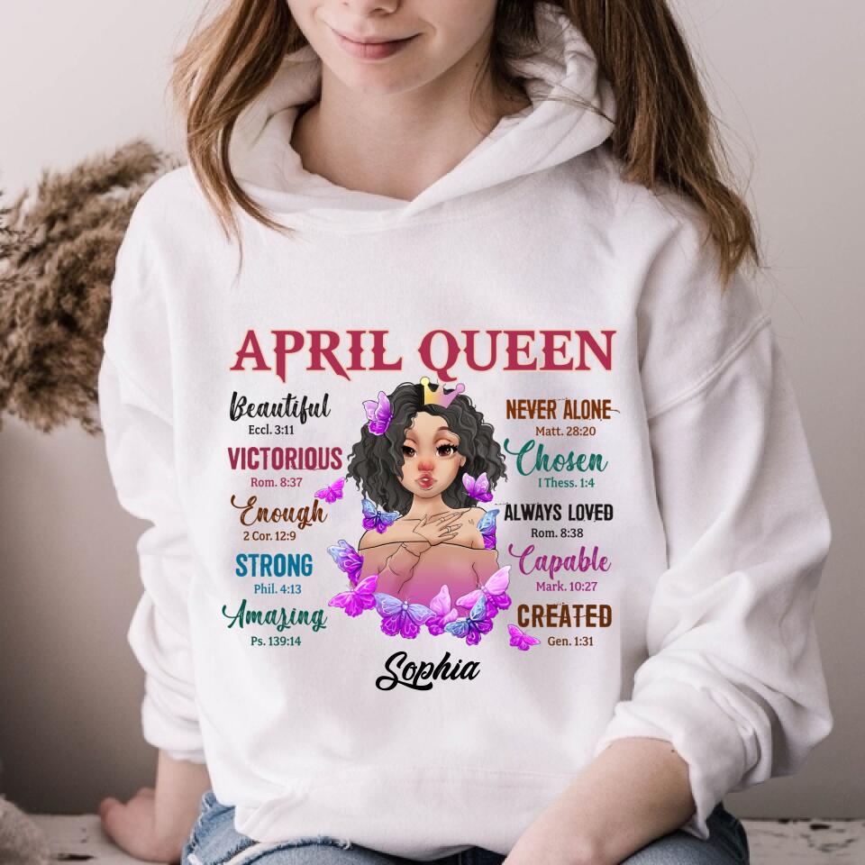April Birthday Shirt, Custom Birthday Shirt, Queens Born In April, April Birthday Gifts, April shirts for Woman