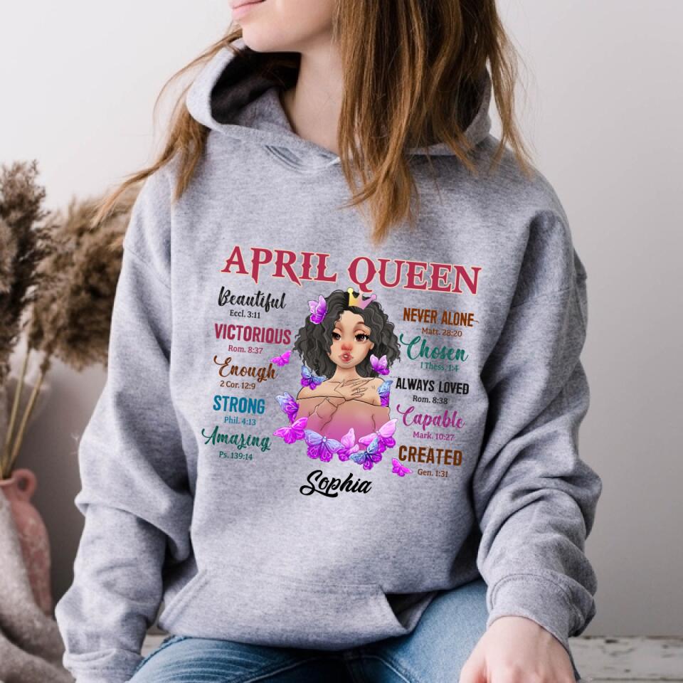 April Birthday Shirt, Custom Birthday Shirt, Queens Born In April, April Birthday Gifts, April shirts for Woman