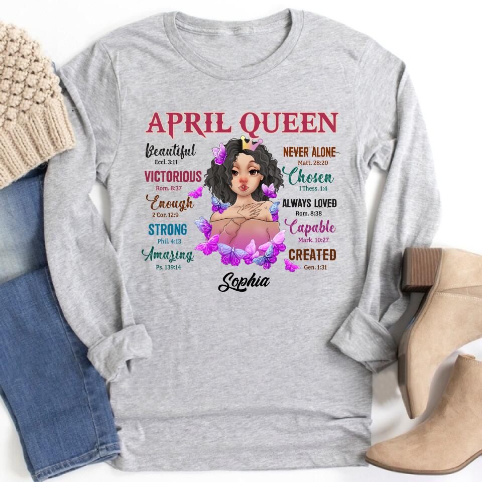 April Birthday Shirt, Custom Birthday Shirt, Queens Born In April, April Birthday Gifts, April shirts for Woman