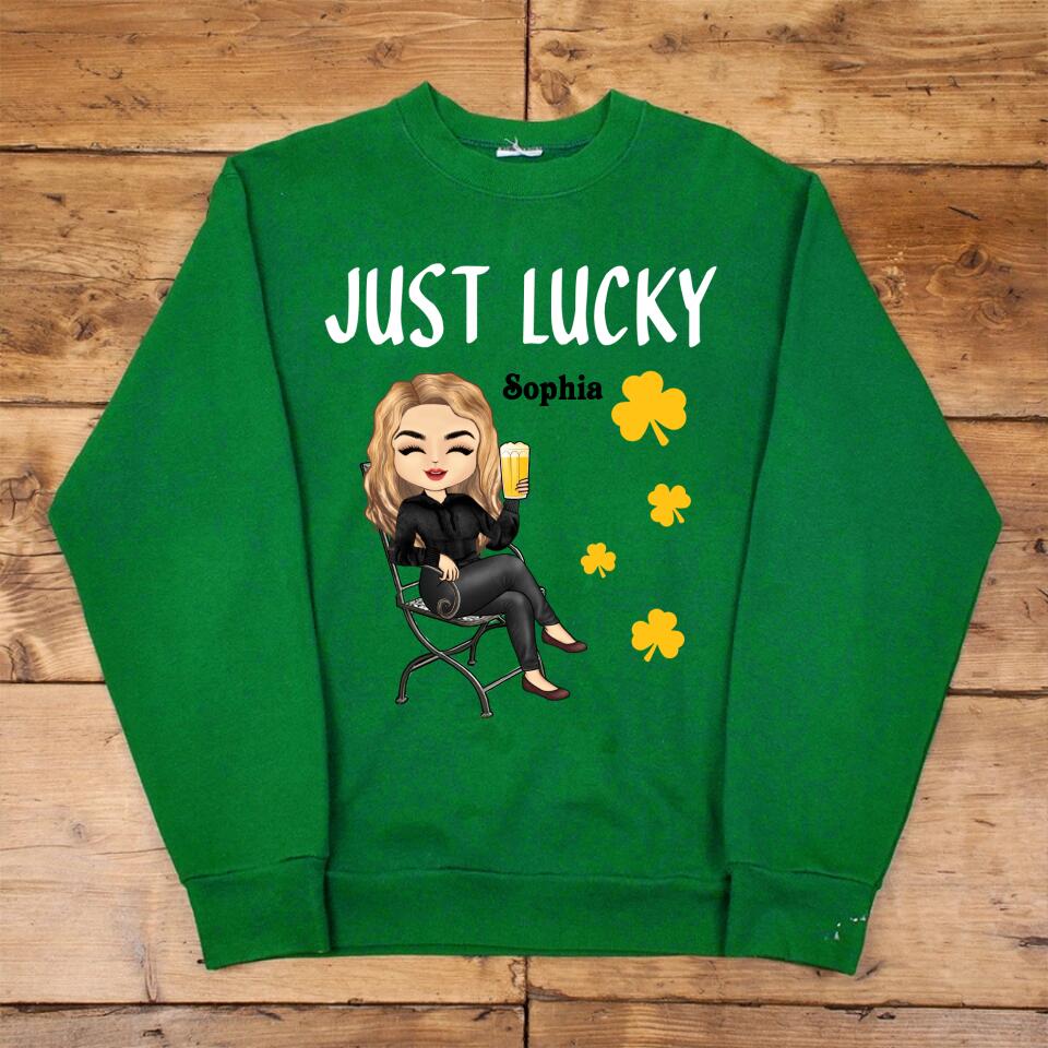 St Patricks Day Bachelorette Party Shirts, Irish shamrock St Patty Tee, Bride Bad Boozy Shirt, Womens St Paddys Day Sweatshirt, Just Lucky