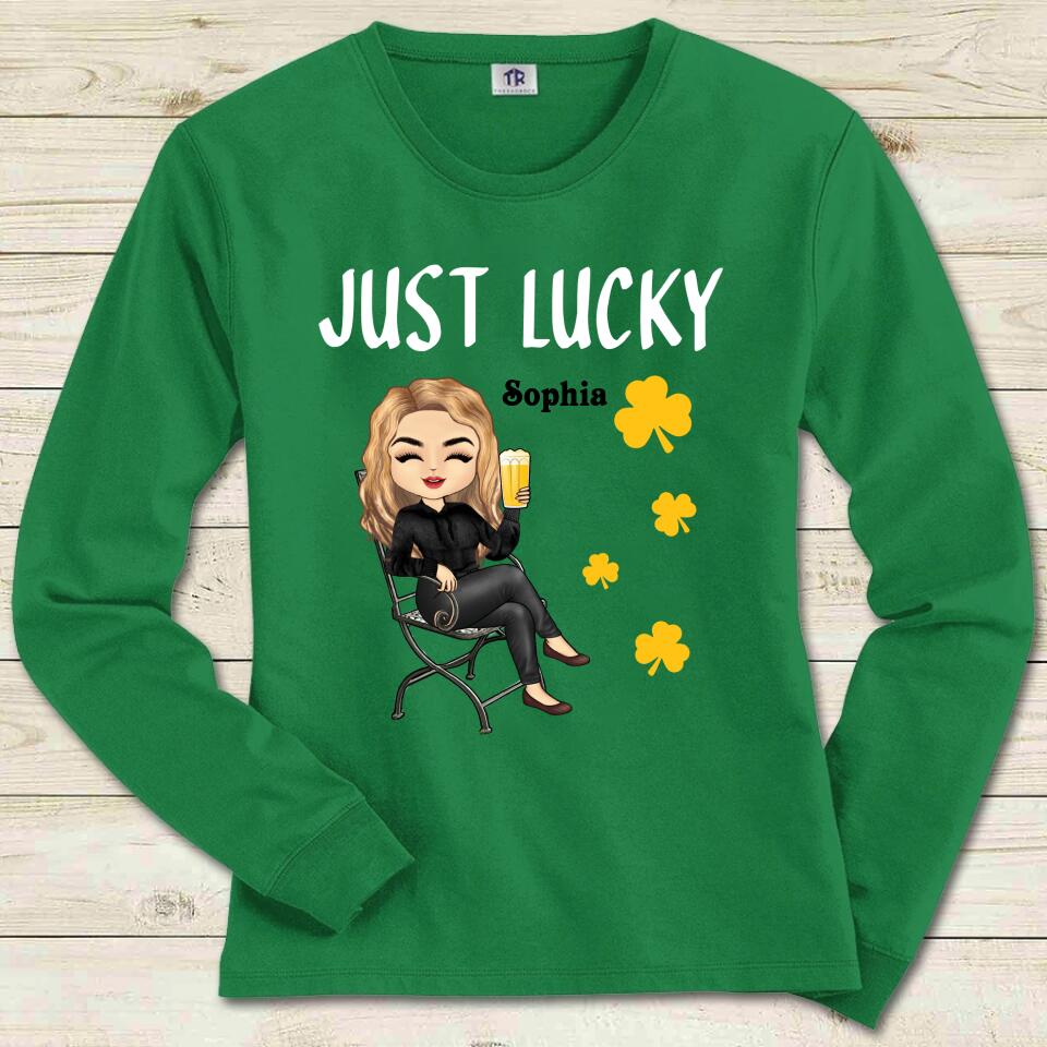 St Patricks Day Bachelorette Party Shirts, Irish shamrock St Patty Tee, Bride Bad Boozy Shirt, Womens St Paddys Day Sweatshirt, Just Lucky