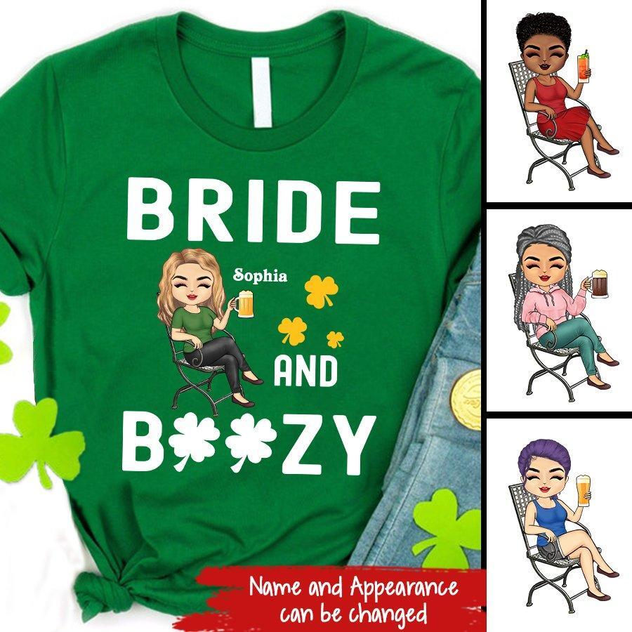 Bride and Boozy Bad and Boozy shirt, St Patrick‘s Day Bachelorette Party Shirts, Patrick’s day beer shirt, Lucky in Love shirt, Bride shirt