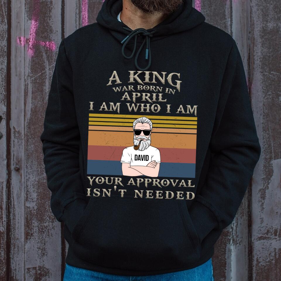 Personalized Birthday T Shirt, Kings Are Born In April T Shirt, Personalized Birthday Gifts For Him, April Man T Shirts, Birthday Gifts For Men, April Birthday Shirts For Men