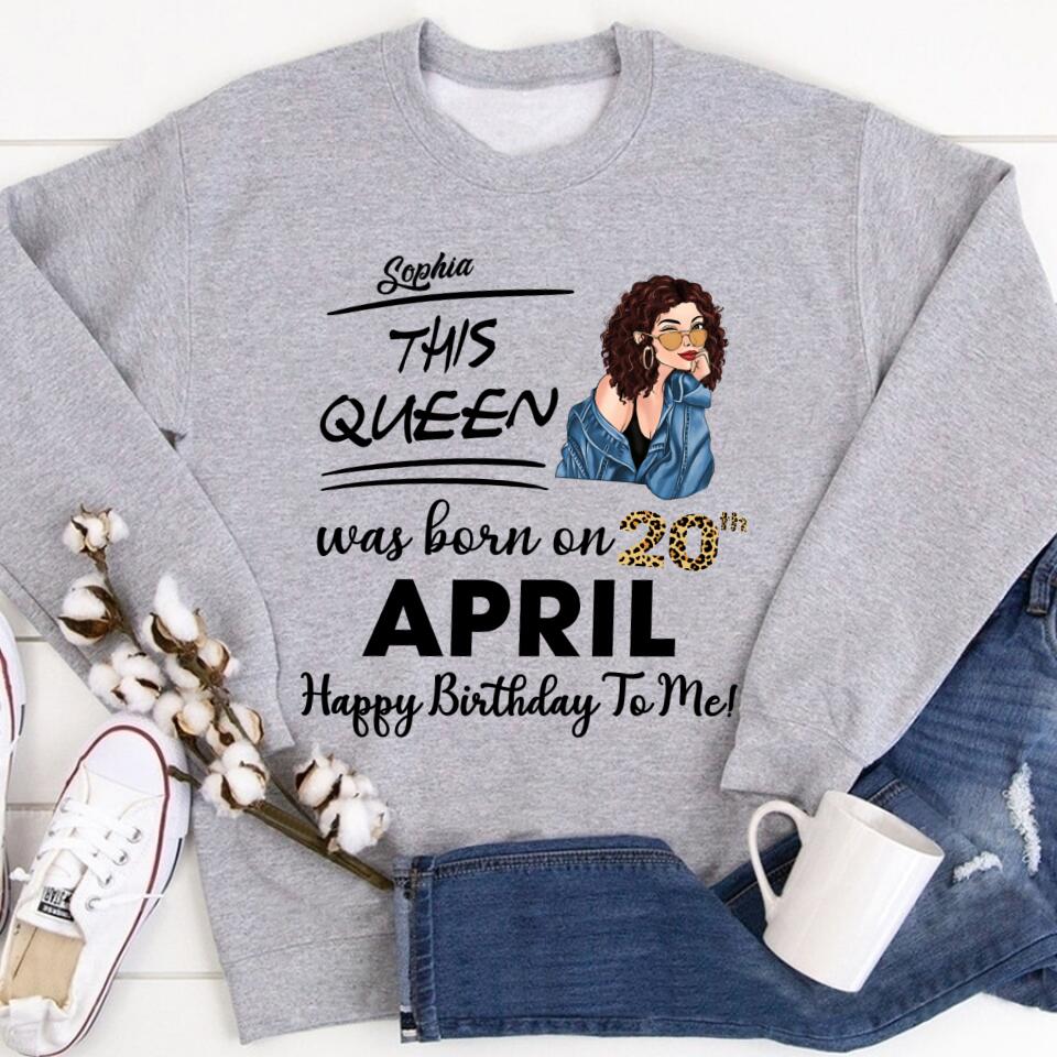 April Birthday Shirt, Custom Birthday Shirt, Queens Born In April, April Birthday Gifts, April shirts for Woman