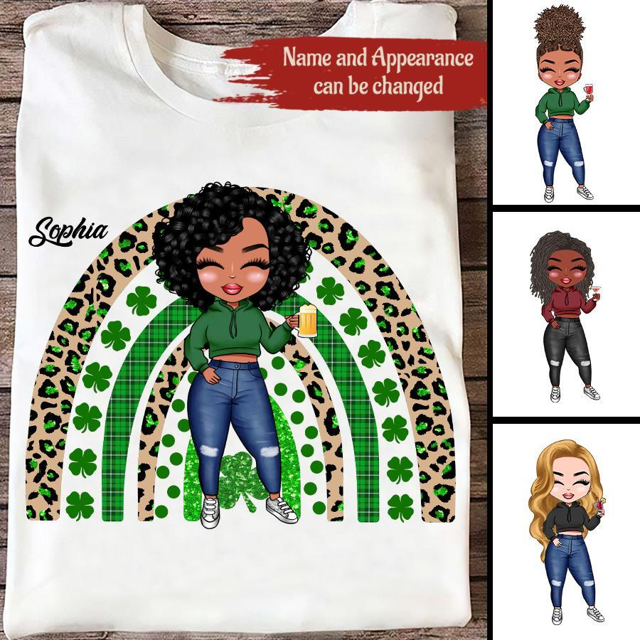 Shamrock Leopard Rainbow St Patrick‘s Day T-Shirt, Vintage St Patricks Day Shirt, Cute St Paddys Tee, Gift For BFF, Unisex Shirt.