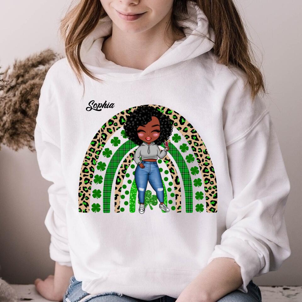 Shamrock Leopard Rainbow St Patrick‘s Day T-Shirt, Vintage St Patricks Day Shirt, Cute St Paddys Tee, Gift For BFF, Unisex Shirt.