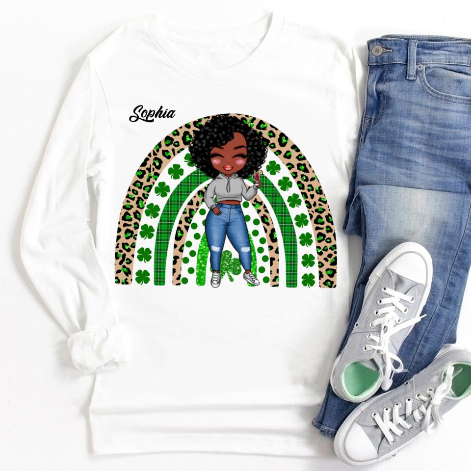 Shamrock Leopard Rainbow St Patrick‘s Day T-Shirt, Vintage St Patricks Day Shirt, Cute St Paddys Tee, Gift For BFF, Unisex Shirt.