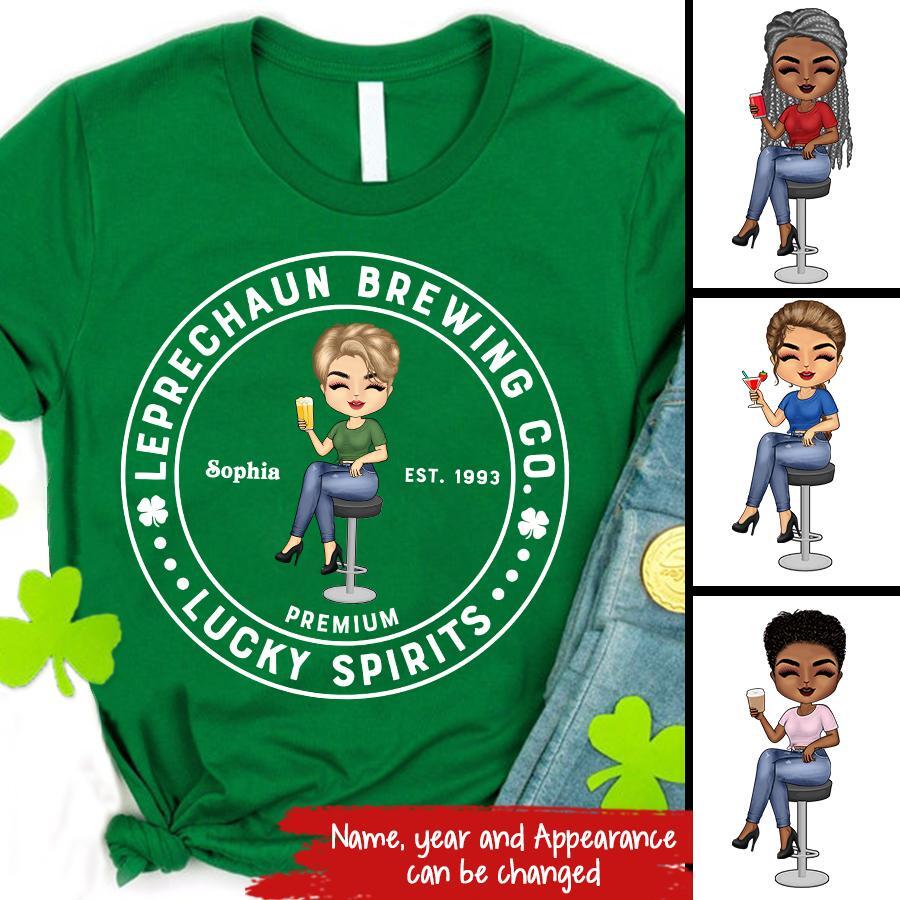 Leprechaun Brewing Co Shirt, Retro St Patricks Day Gift, Vintage Irish Shirt, Lucky Spirits Shirt, St Patty Day Shirt, Irish Shirt Gifts
