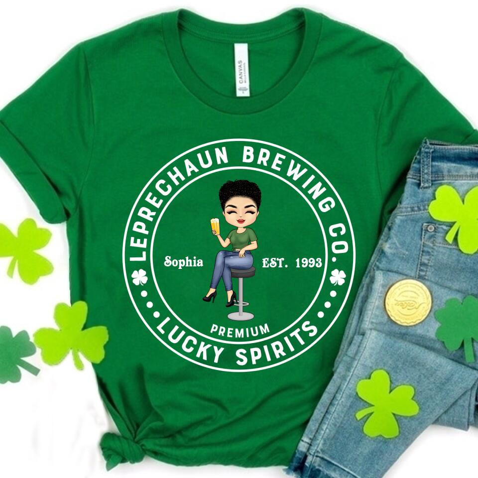 Leprechaun Brewing Co Shirt, Retro St Patricks Day Gift, Vintage Irish Shirt, Lucky Spirits Shirt, St Patty Day Shirt, Irish Shirt Gifts