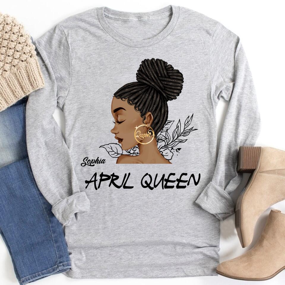 April Birthday Shirt, Custom Birthday Shirt, Queens Born In April, April Birthday Gifts, April shirts for Woman