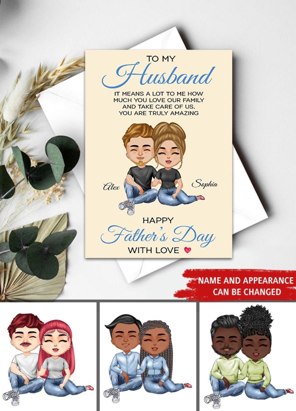 Personalised Fathers Day Card - Fathers Day Card From Wife - Father&#39;s Day Gift Cards - Fathers Day Greetings - Dad Cards - Happy Fathers Day Card - First Fathers Day Card - Father Day Gift