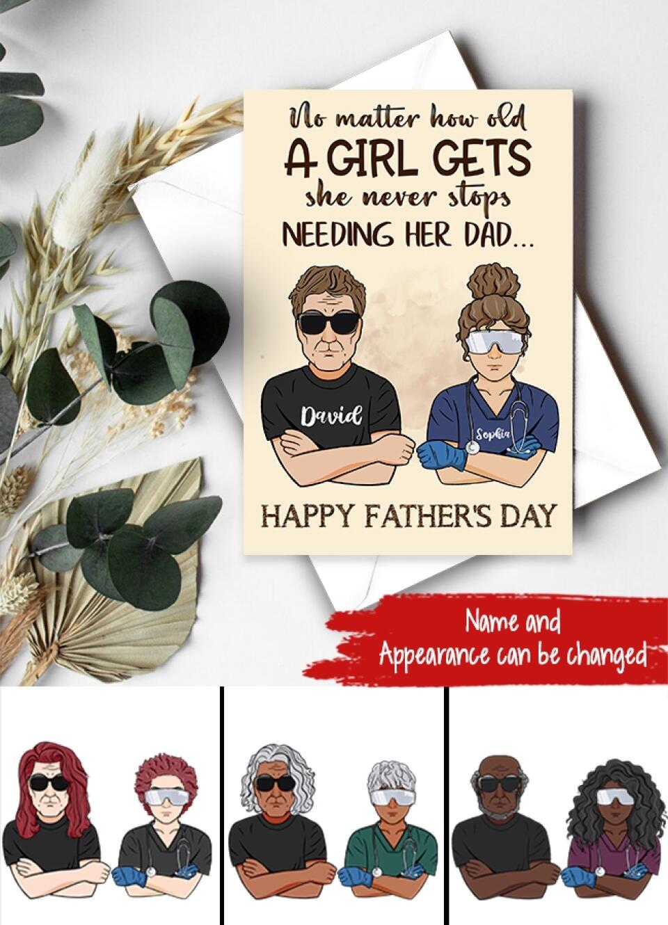 Personalised Fathers Day Card - Fathers Day Card From Daughter - Father&#39;s Day Gift Cards - Fathers Day Greetings - Dad Cards - Happy Fathers Day Card - First Fathers Day Card - Father Day Gift