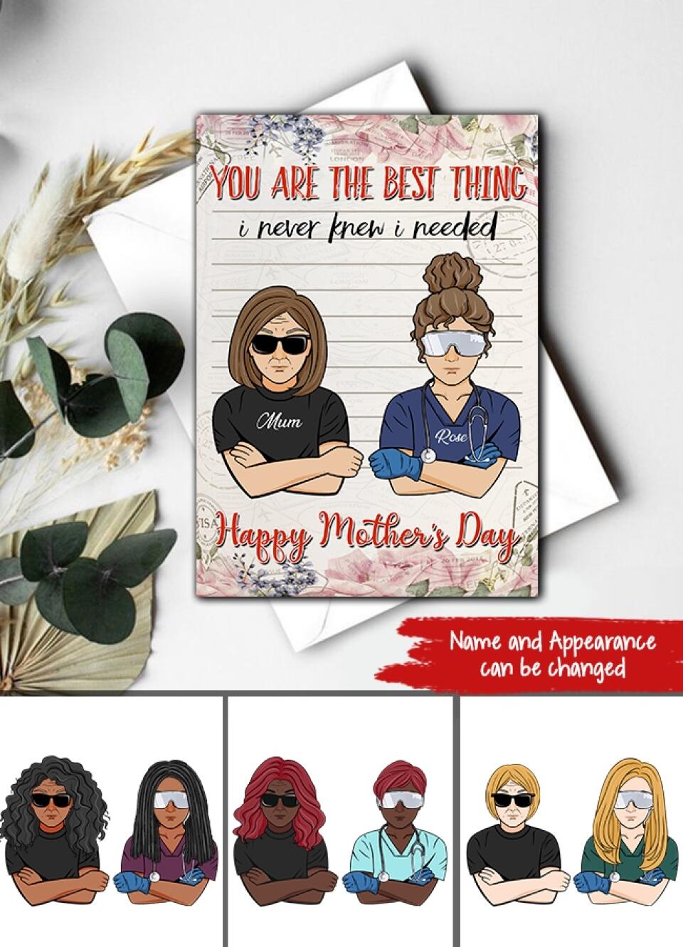 Custom Mothers Day Card - Mothers Day Cards From Daughter - Mother's Day Gift Cards - Mothers Day Greetings - Happy Mothers Day Card - Mom's Card - Nurse Card - Mother Day Gift