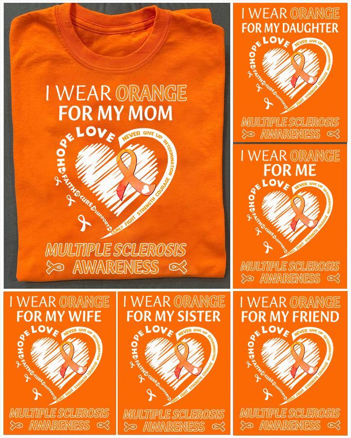 In March We Wear Orange Shirt, Multiple Sclerosis Awareness Shirt, Multiple Sclerosis Rainbow Shirt, MS Shirt, MS Warrior Shirt
