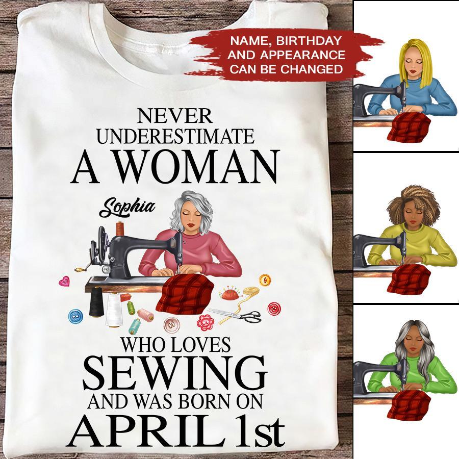 April Birthday Shirt, Custom Birthday Shirt, Queens Born In April, April Birthday Gifts, April Shirts For Woman, Sewing Lover Cotton Shirt For Women, April Birthday Gifts