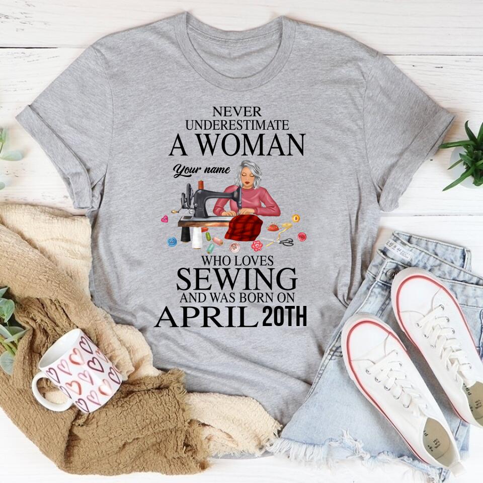 April Birthday Shirt, Custom Birthday Shirt, Queens Born In April, April Birthday Gifts, April Shirts For Woman, Sewing Lover Cotton Shirt For Women, April Birthday Gifts