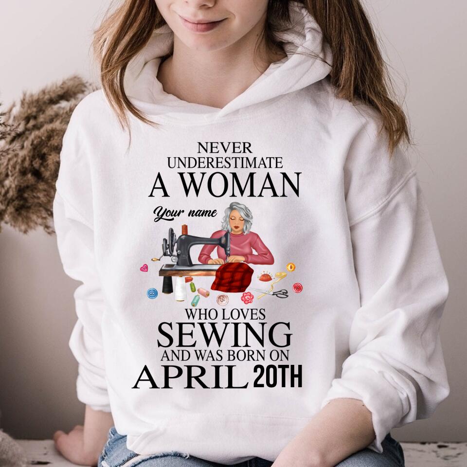 April Birthday Shirt, Custom Birthday Shirt, Queens Born In April, April Birthday Gifts, April Shirts For Woman, Sewing Lover Cotton Shirt For Women, April Birthday Gifts