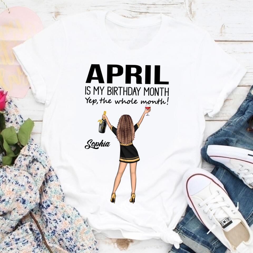 April Birthday Shirt, Custom Birthday Shirt, Queens Born In April, April Birthday Shirts For Woman, April Birthday Gifts