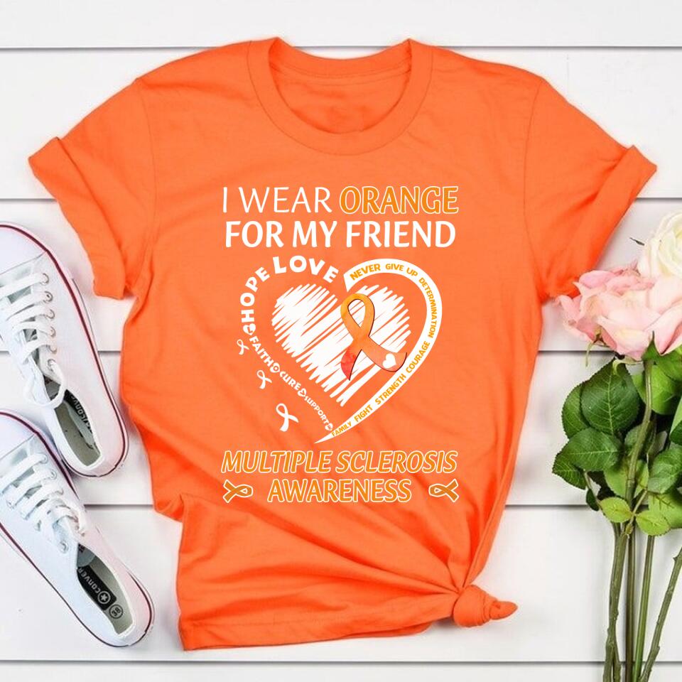 In March We Wear Orange Shirt, Multiple Sclerosis Awareness Shirt, Multiple Sclerosis Rainbow Shirt, MS Shirt, MS Warrior Shirt
