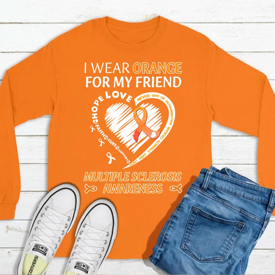 In March We Wear Orange Shirt, Multiple Sclerosis Awareness Shirt, Multiple Sclerosis Rainbow Shirt, MS Shirt, MS Warrior Shirt