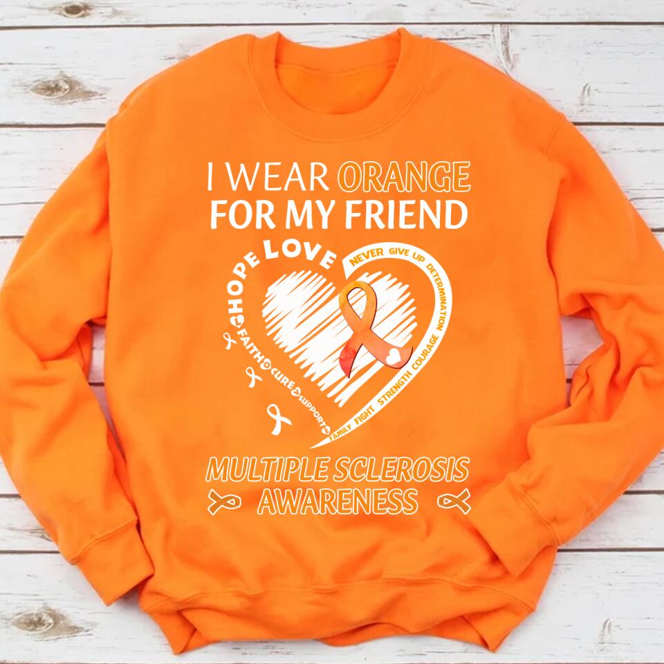 In March We Wear Orange Shirt, Multiple Sclerosis Awareness Shirt, Multiple Sclerosis Rainbow Shirt, MS Shirt, MS Warrior Shirt