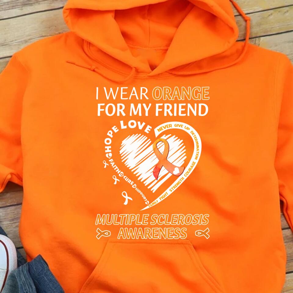 In March We Wear Orange Shirt, Multiple Sclerosis Awareness Shirt, Multiple Sclerosis Rainbow Shirt, MS Shirt, MS Warrior Shirt