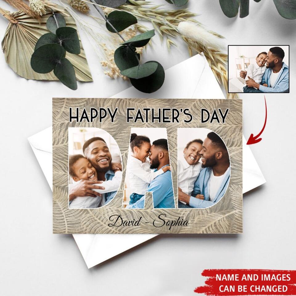 Personalised Fathers Day Card - Father's Day Gift Cards - Step Dad Fathers Day Cards - Black Fathers Day Cards - Dad Cards - Happy Fathers Day Card - First Fathers Day Card - Father Day Gift