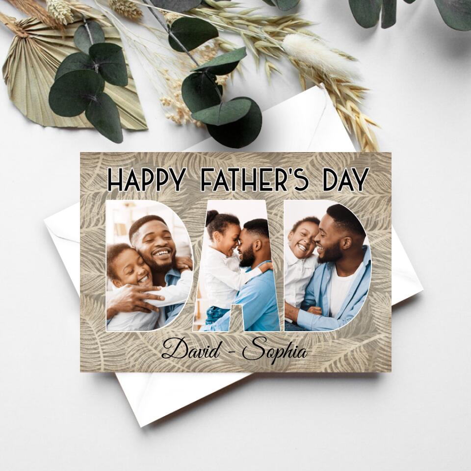 Personalised Fathers Day Card - Father's Day Gift Cards - Step Dad Fathers Day Cards - Black Fathers Day Cards - Dad Cards - Happy Fathers Day Card - First Fathers Day Card - Father Day Gift