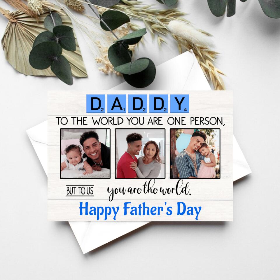Personalised Fathers Day Card - Father&#39;s Day Gift Cards - Step Dad Fathers Day Cards - Black Fathers Day Cards - Dad Cards - Happy Fathers Day Card - First Fathers Day Card - Father Day Gift