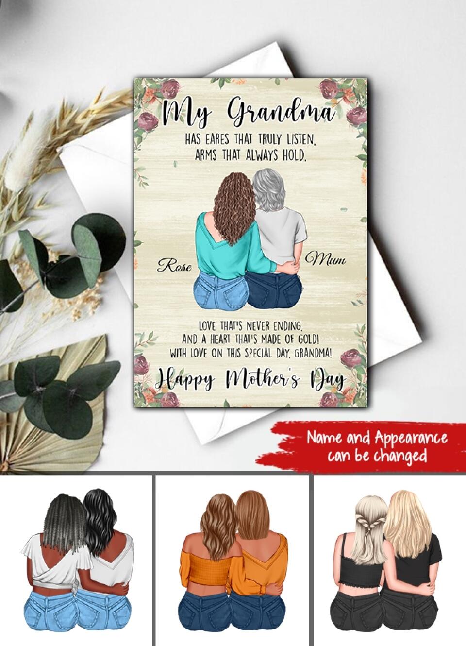 Custom Mothers Day Card, Grandma Cards, Mother&#39;s Day Gift Cards, New Grandparents Card, Mom&#39;s Card, Mother&#39;s Day Gift From Daughter, Mother Day Gift